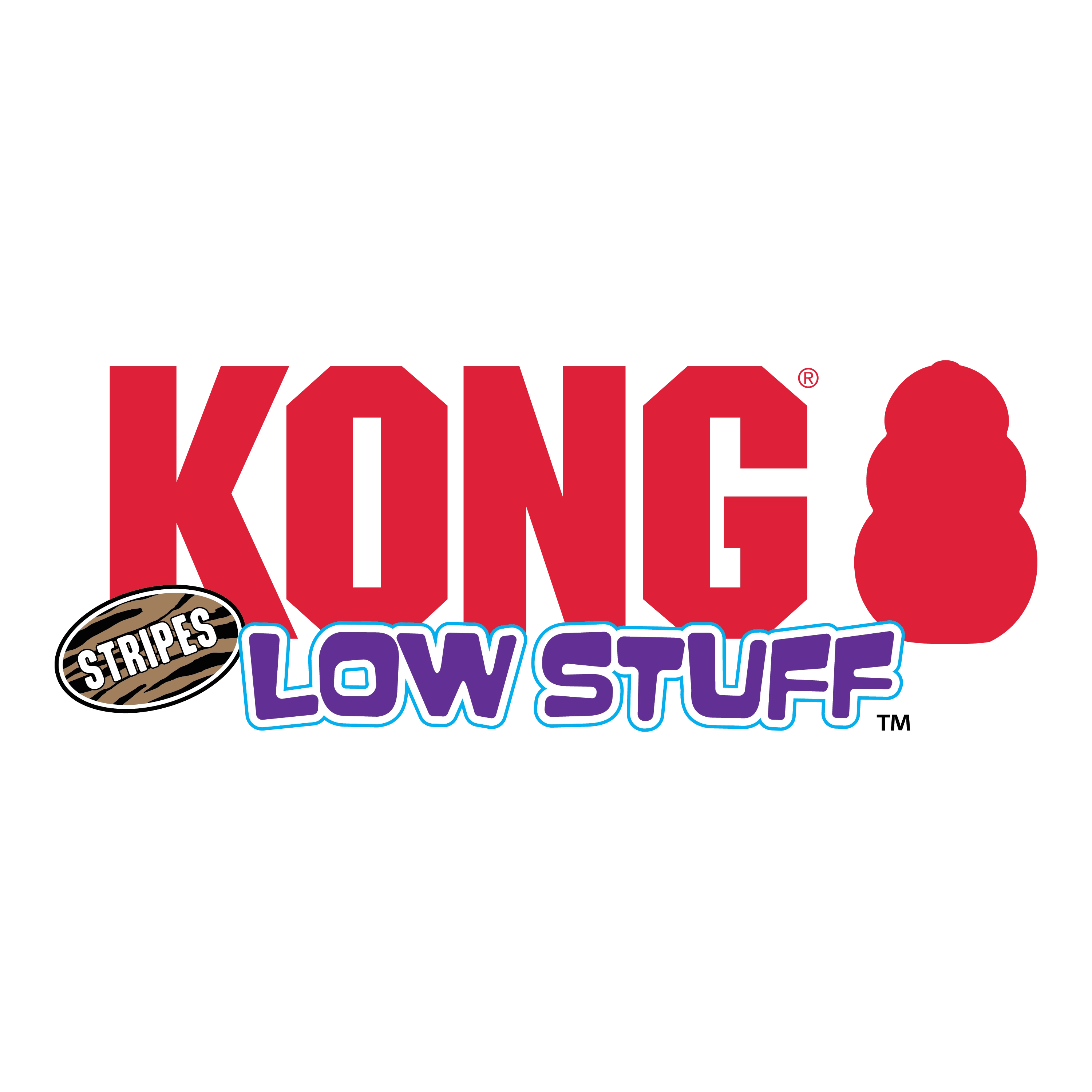 KONG Low Stuff Stripes Cow Dog Toy
