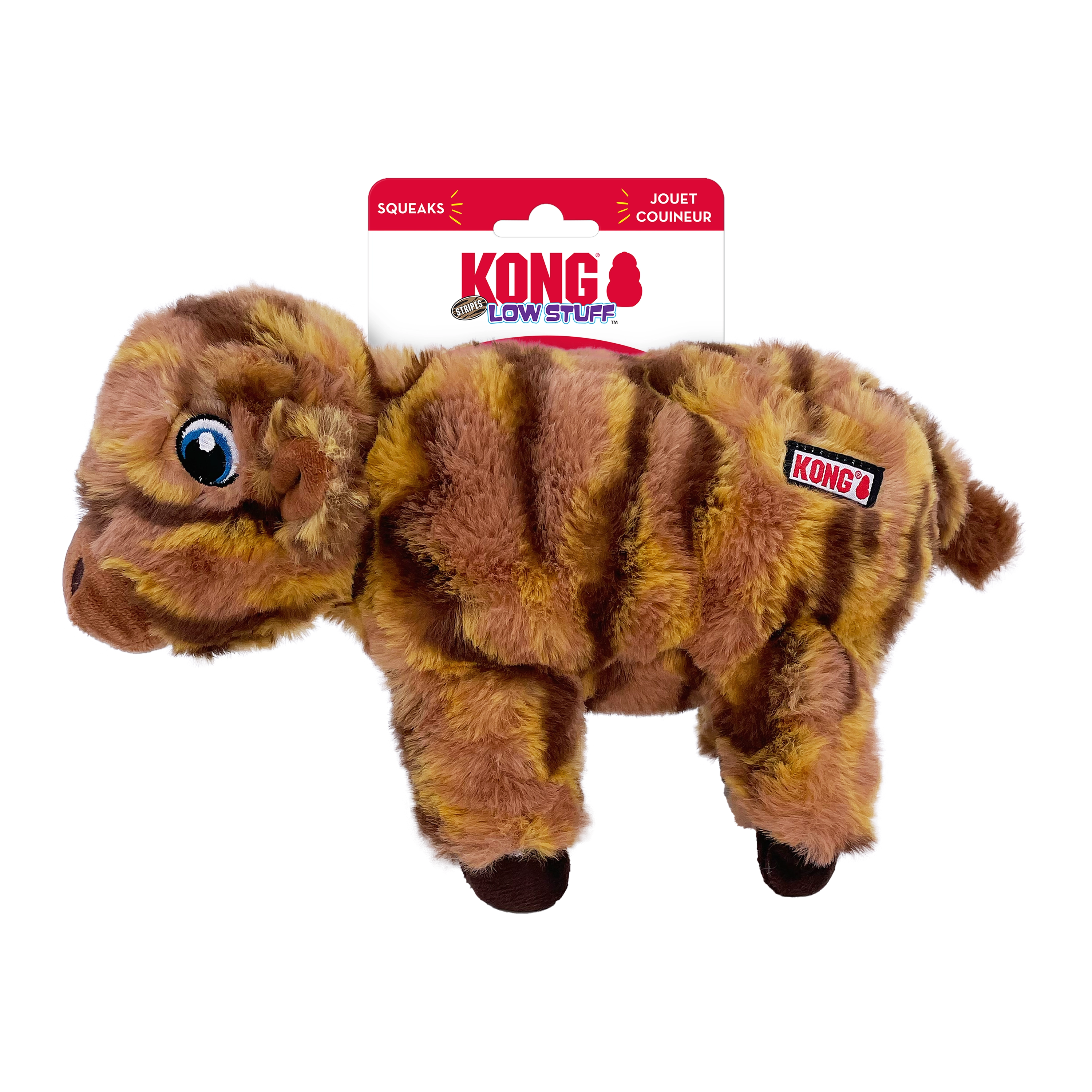 KONG Low Stuff Stripes Cow Dog Toy
