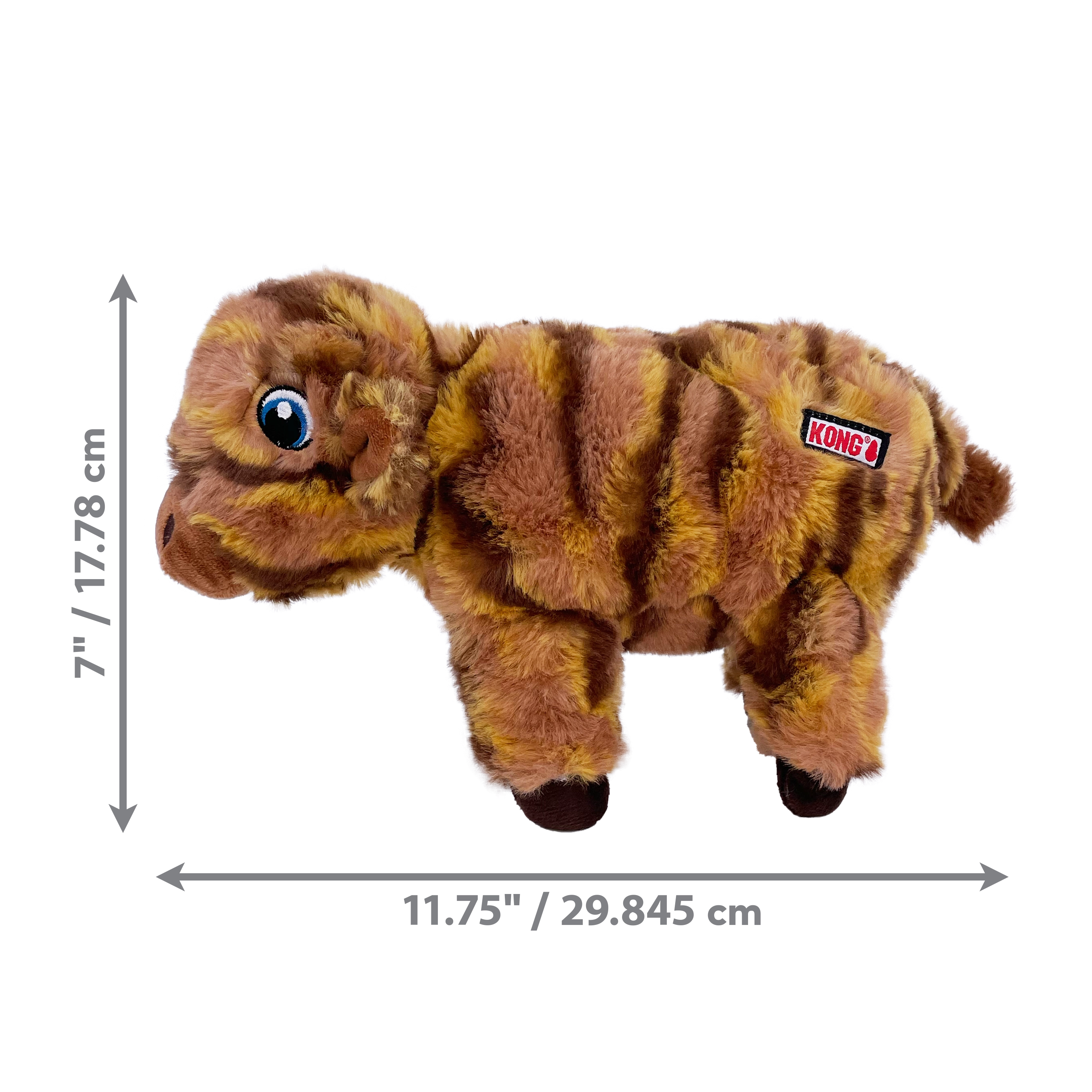 KONG Low Stuff Stripes Cow Dog Toy