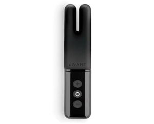 Le Wand Discreet Deux Chrome Twin Motor Rechargeable Clit Vibrator - Black