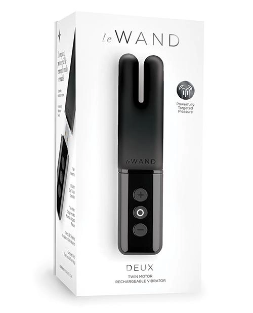 Le Wand Discreet Deux Chrome Twin Motor Rechargeable Clit Vibrator - Black