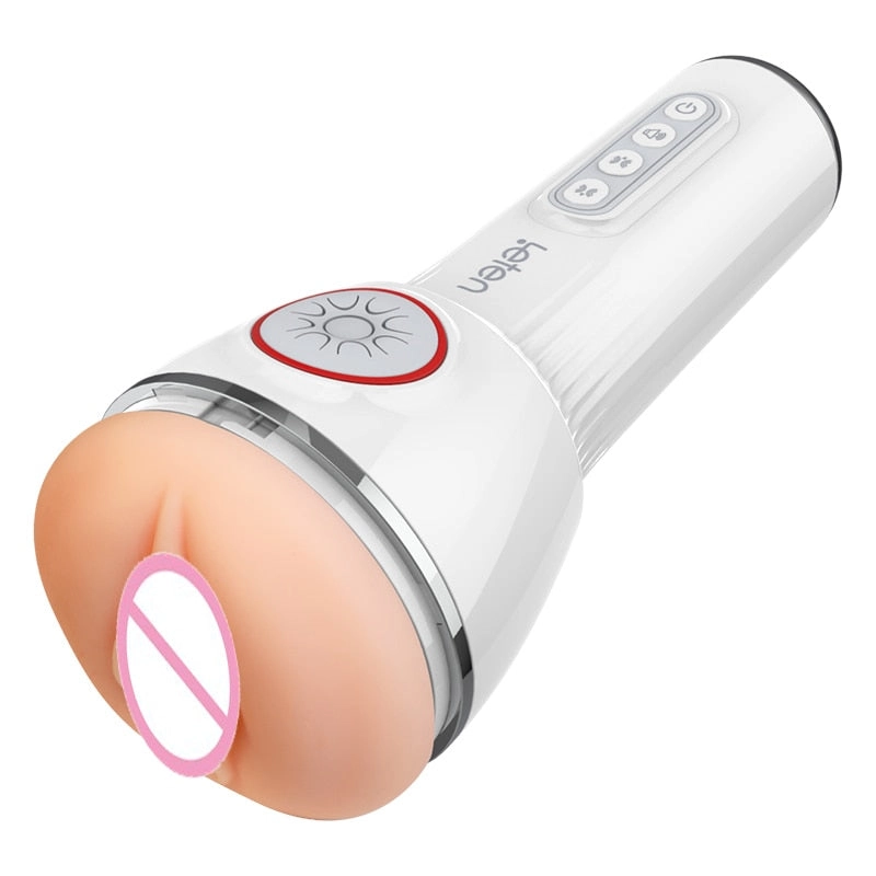 Leten Blowjob Stroker Automatic Masturbator Cup for Male Double Airbag Clip Suck Vibrating Vagina Pocket Pussy Sex Toys for Men