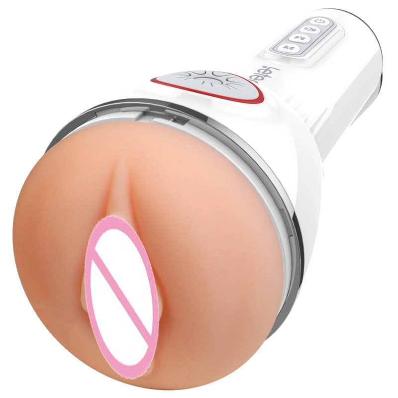 Leten Blowjob Stroker Automatic Masturbator Cup for Male Double Airbag Clip Suck Vibrating Vagina Pocket Pussy Sex Toys for Men