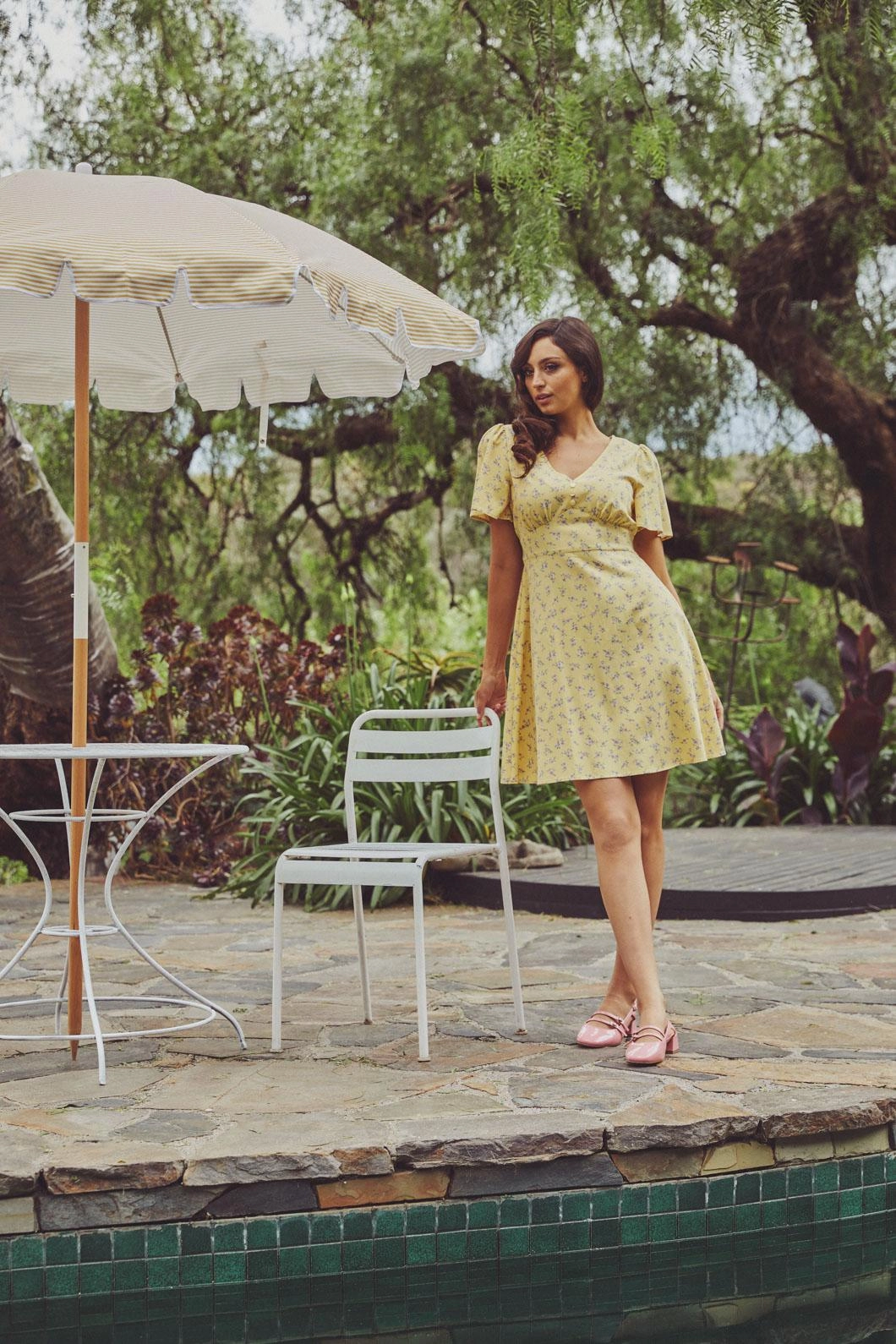 Lila Ditsy Mini Dress