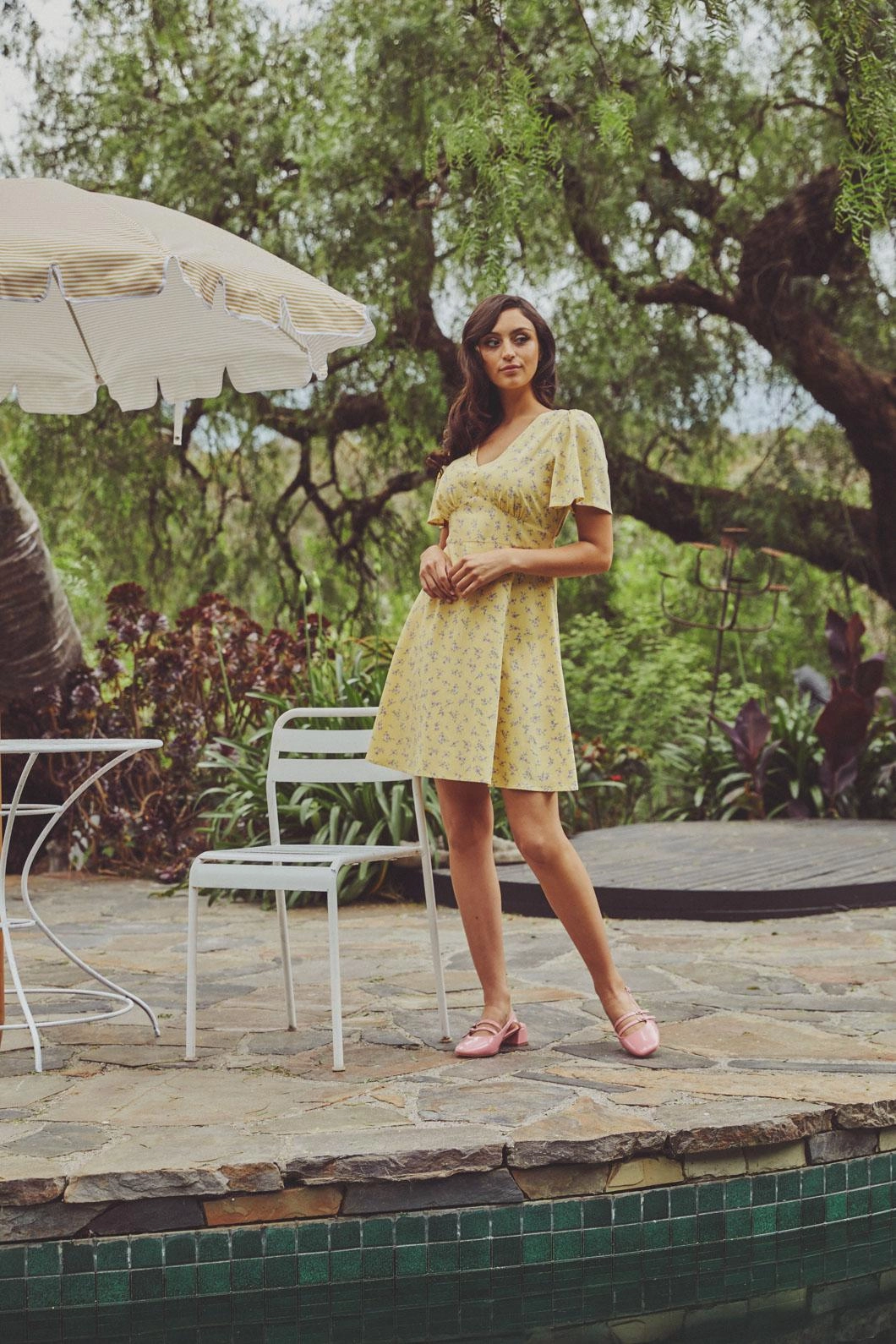 Lila Ditsy Mini Dress
