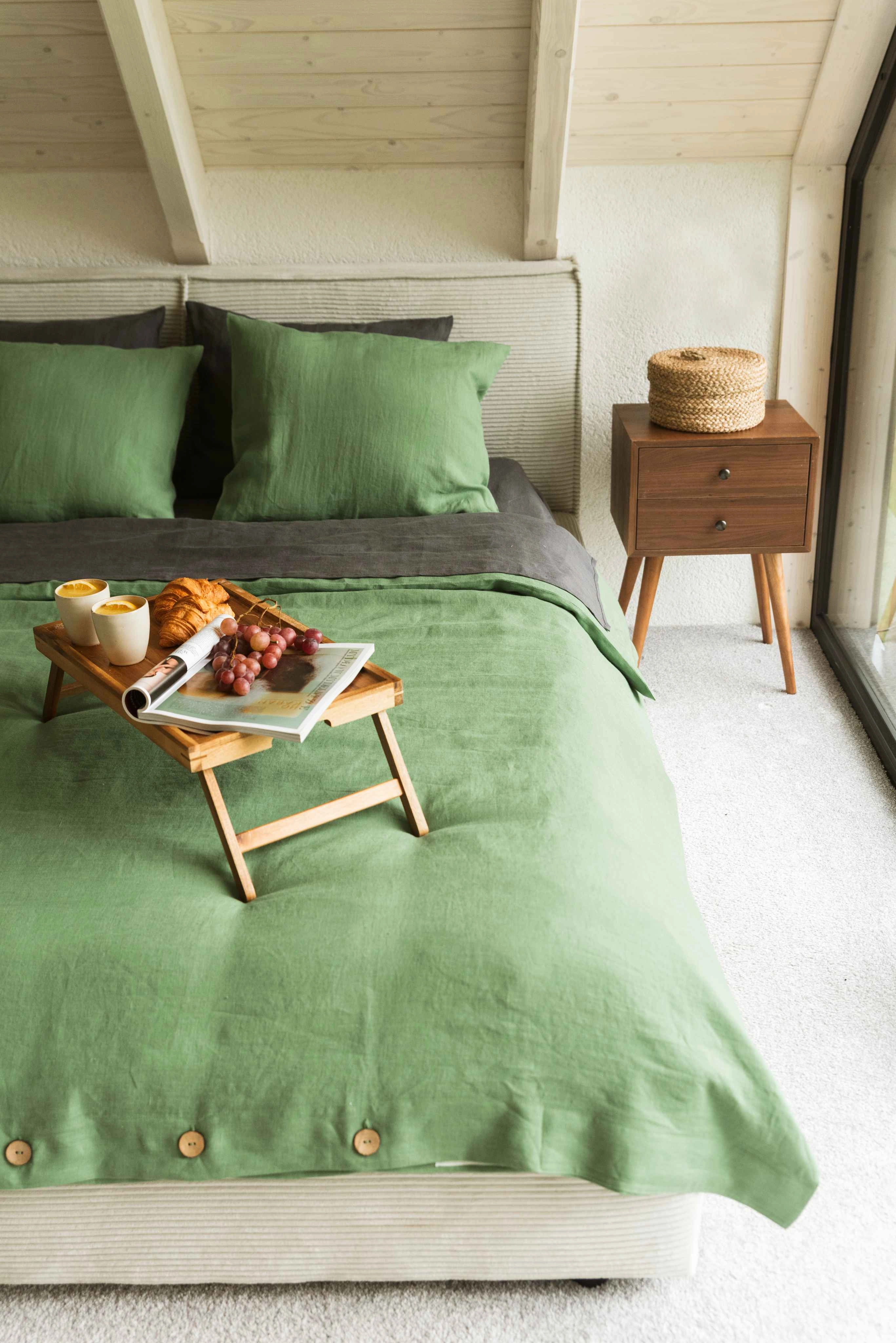Linen Duvet Cover | Matcha Green