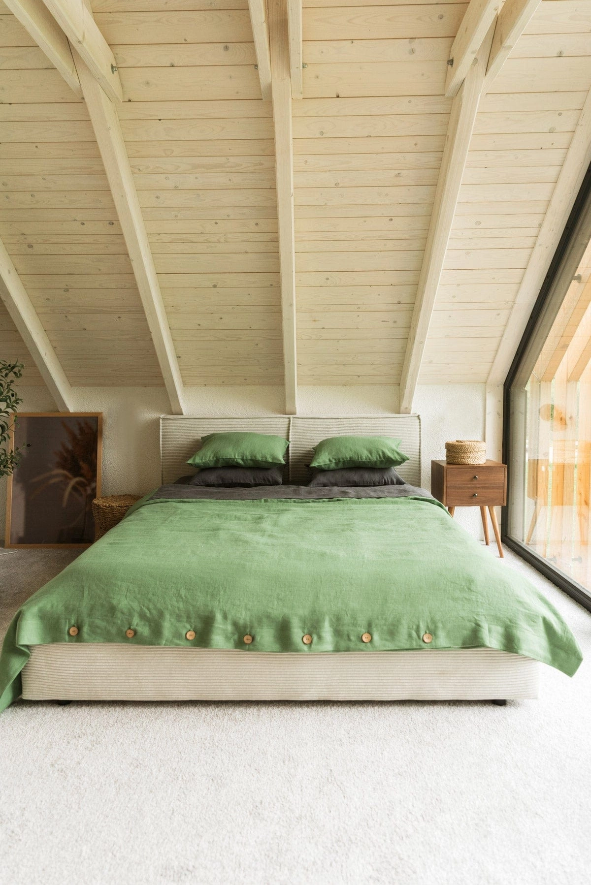 Linen Duvet Cover | Matcha Green