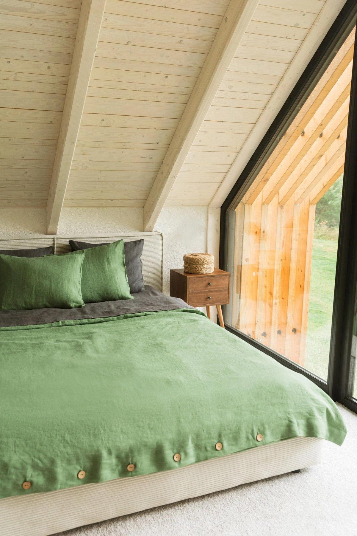Linen Flat Sheet | Matcha Green
