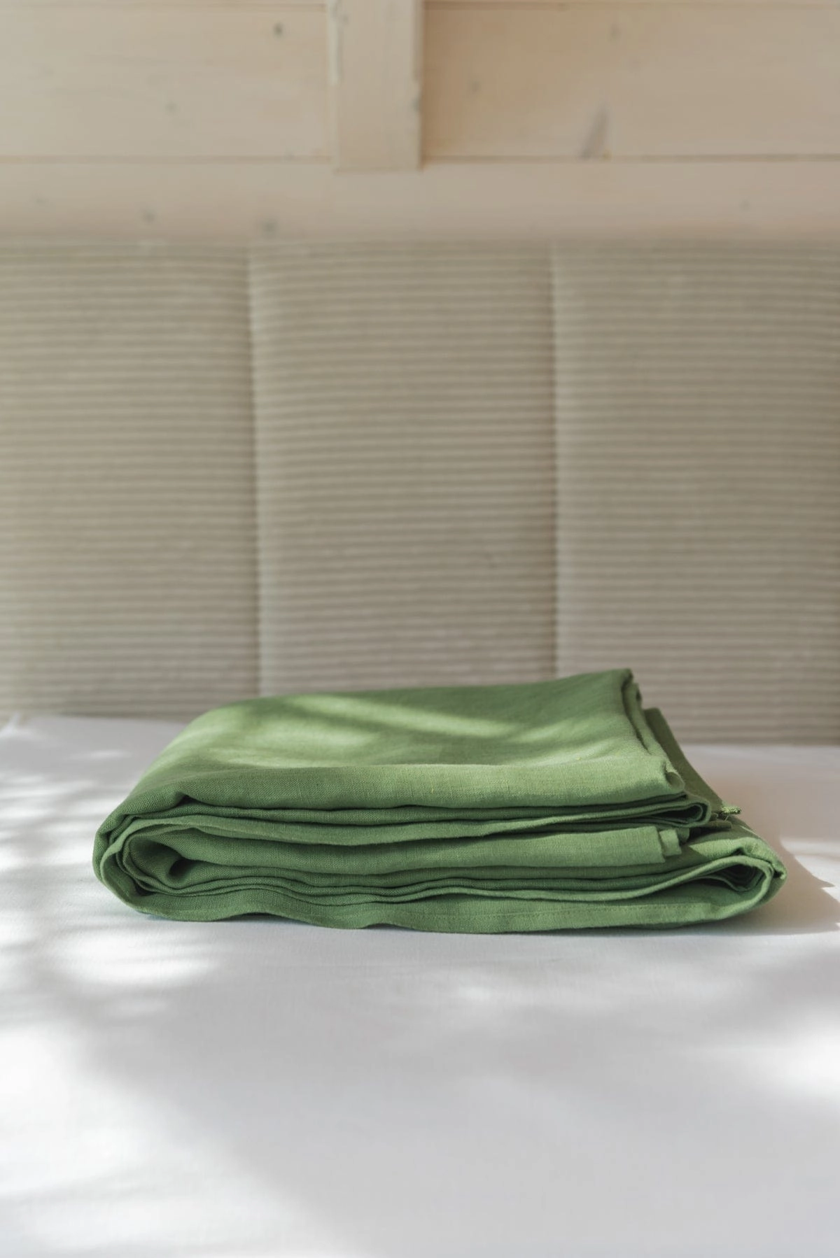 Linen Flat Sheet | Matcha Green