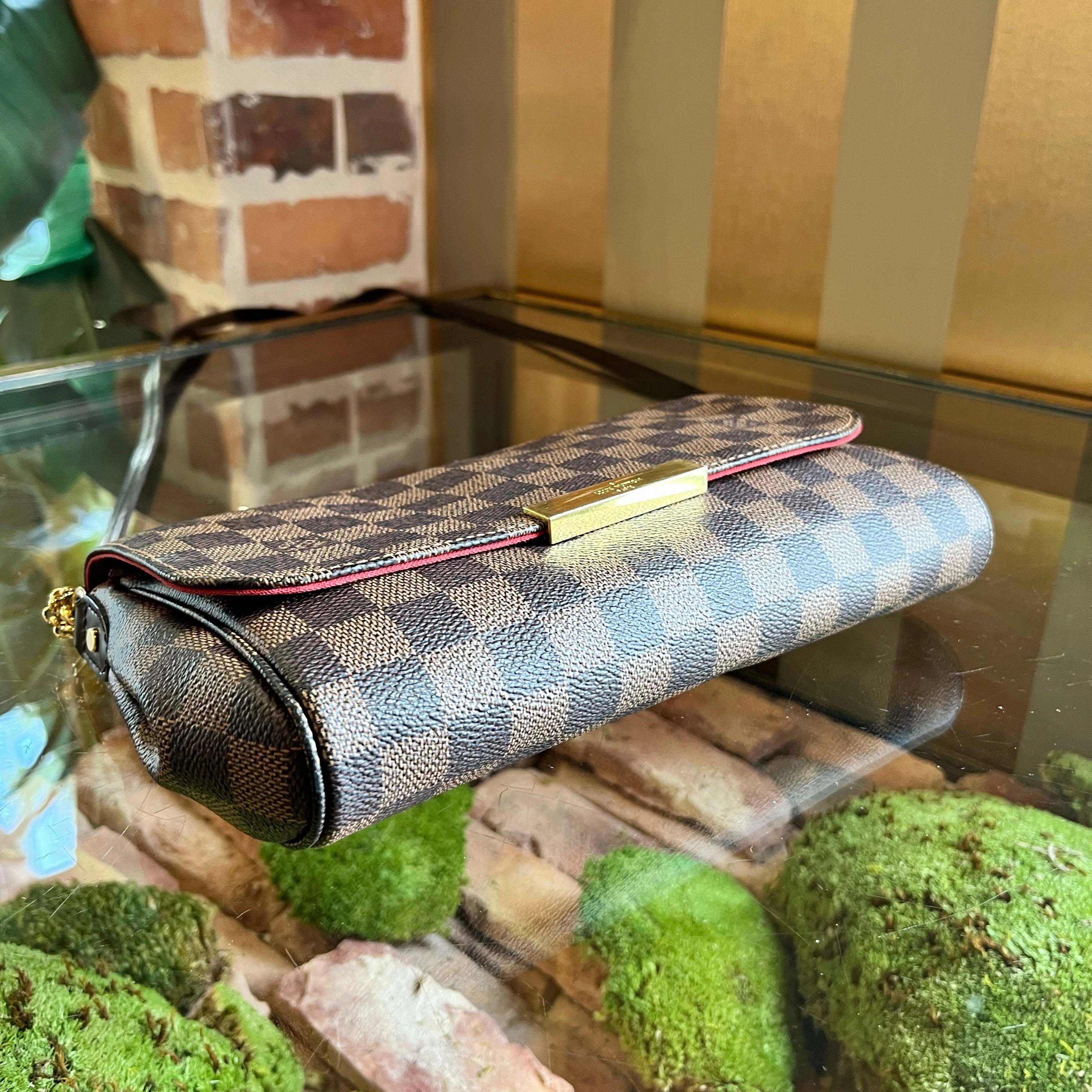 LOUIS VUITTON Favorite MM Damier Ebene Canvas Crossbody Bag