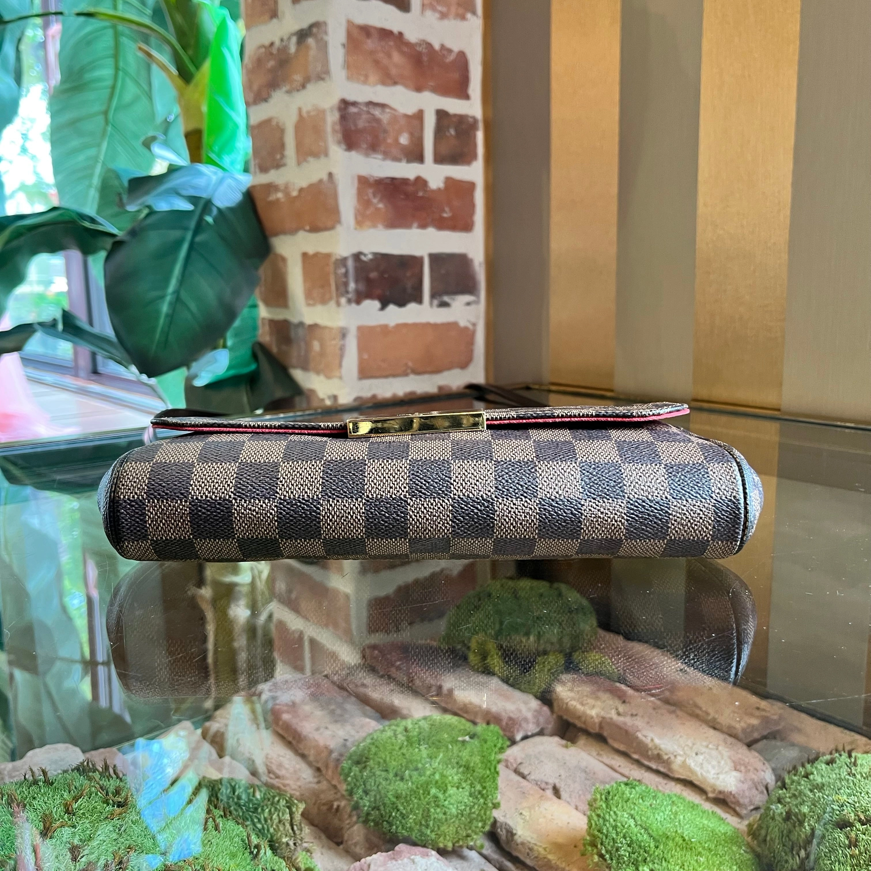 LOUIS VUITTON Favorite MM Damier Ebene Canvas Crossbody Bag