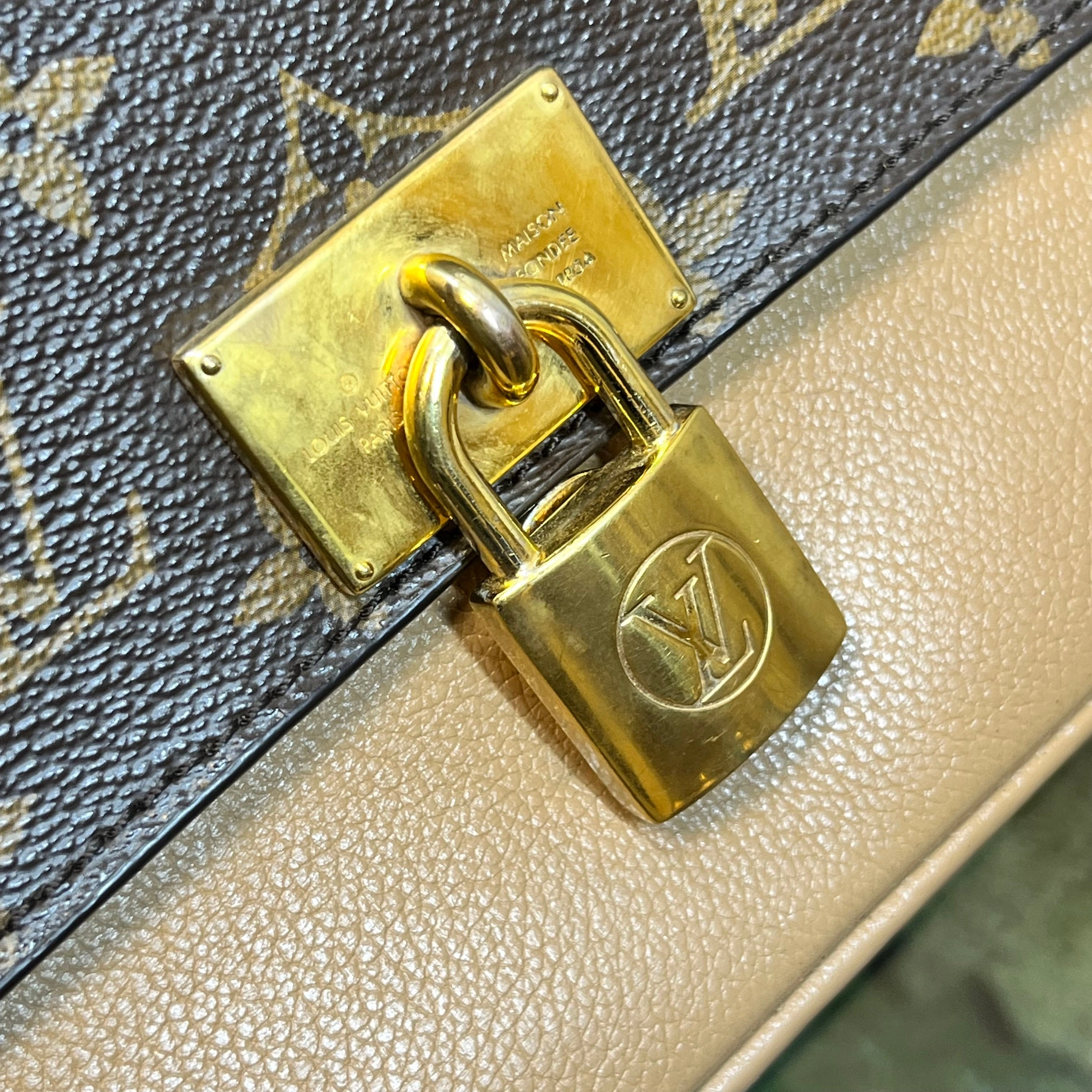 LOUIS VUITTON Marignan Beige Monogram Canvas Crossbody Bag