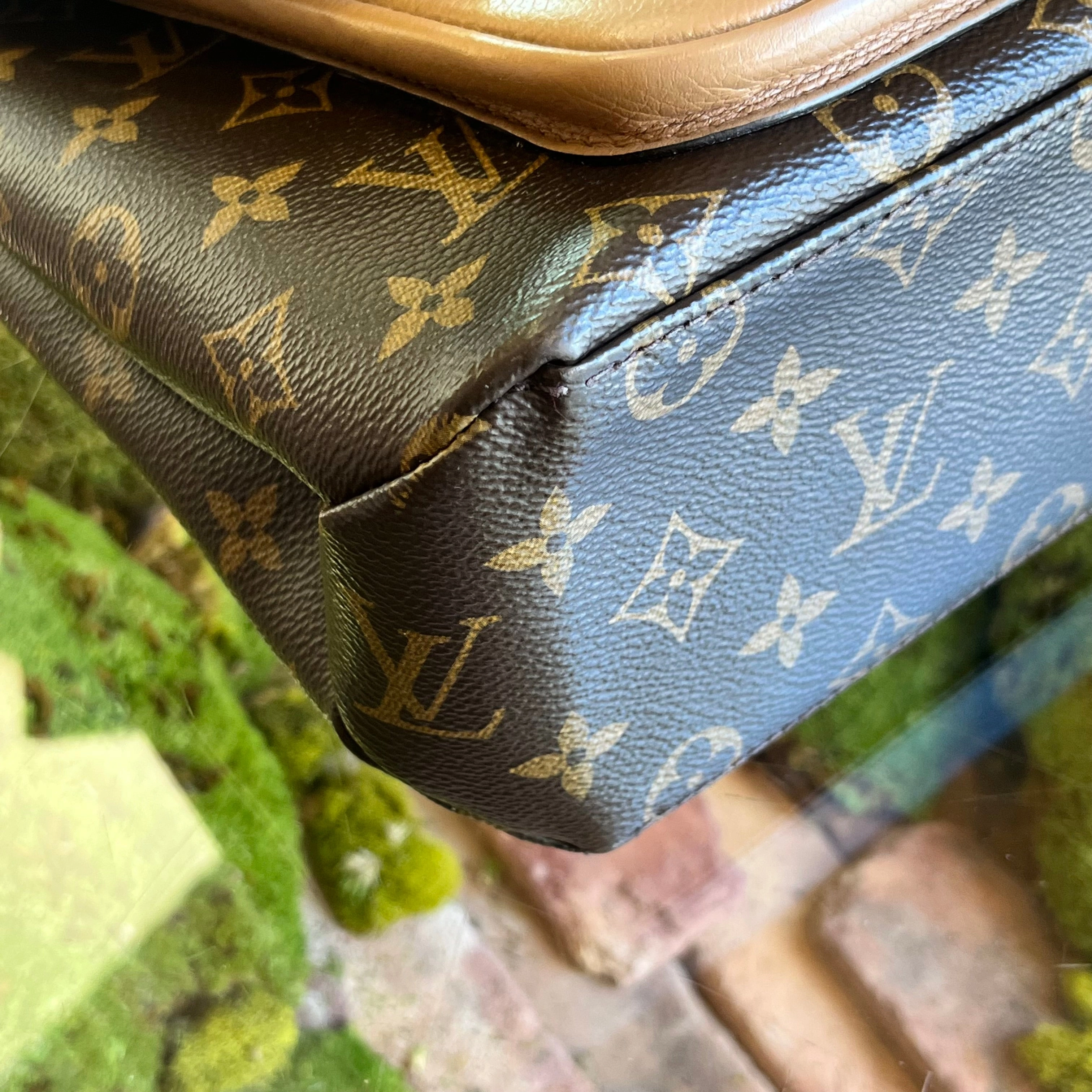 LOUIS VUITTON Marignan Beige Monogram Canvas Crossbody Bag