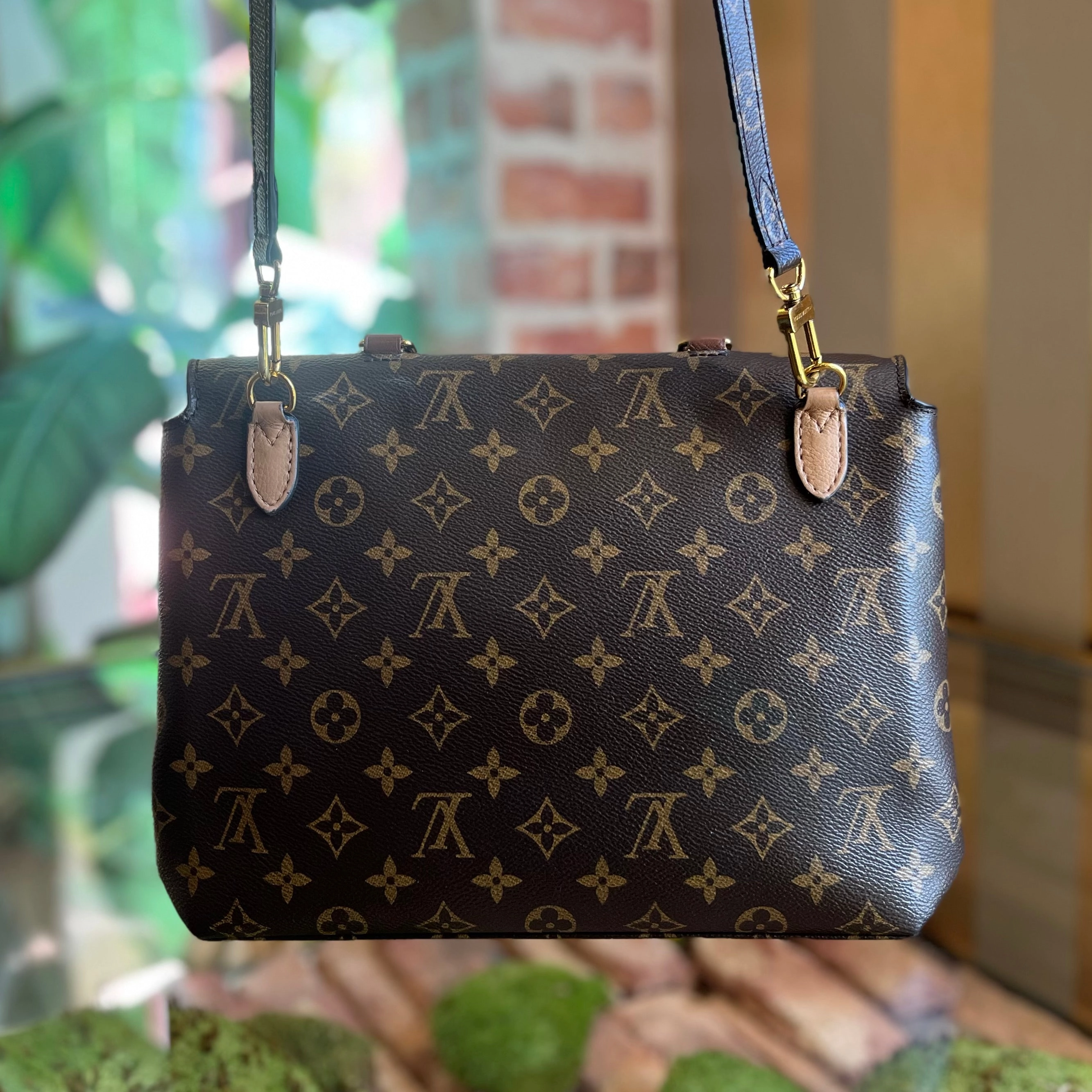 LOUIS VUITTON Marignan Beige Monogram Canvas Crossbody Bag