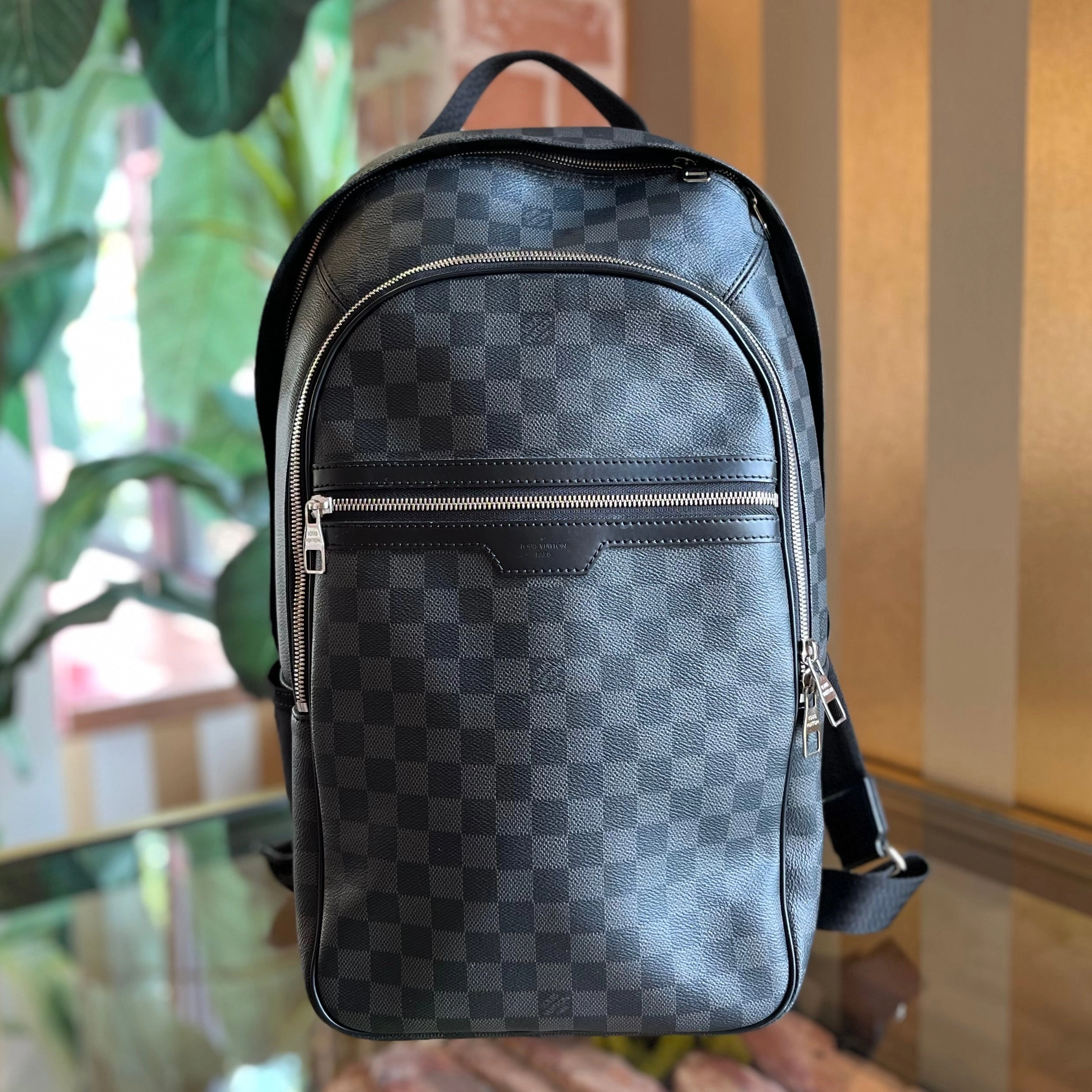 LOUIS VUITTON Michael Damier Graphite Canvas Backpack