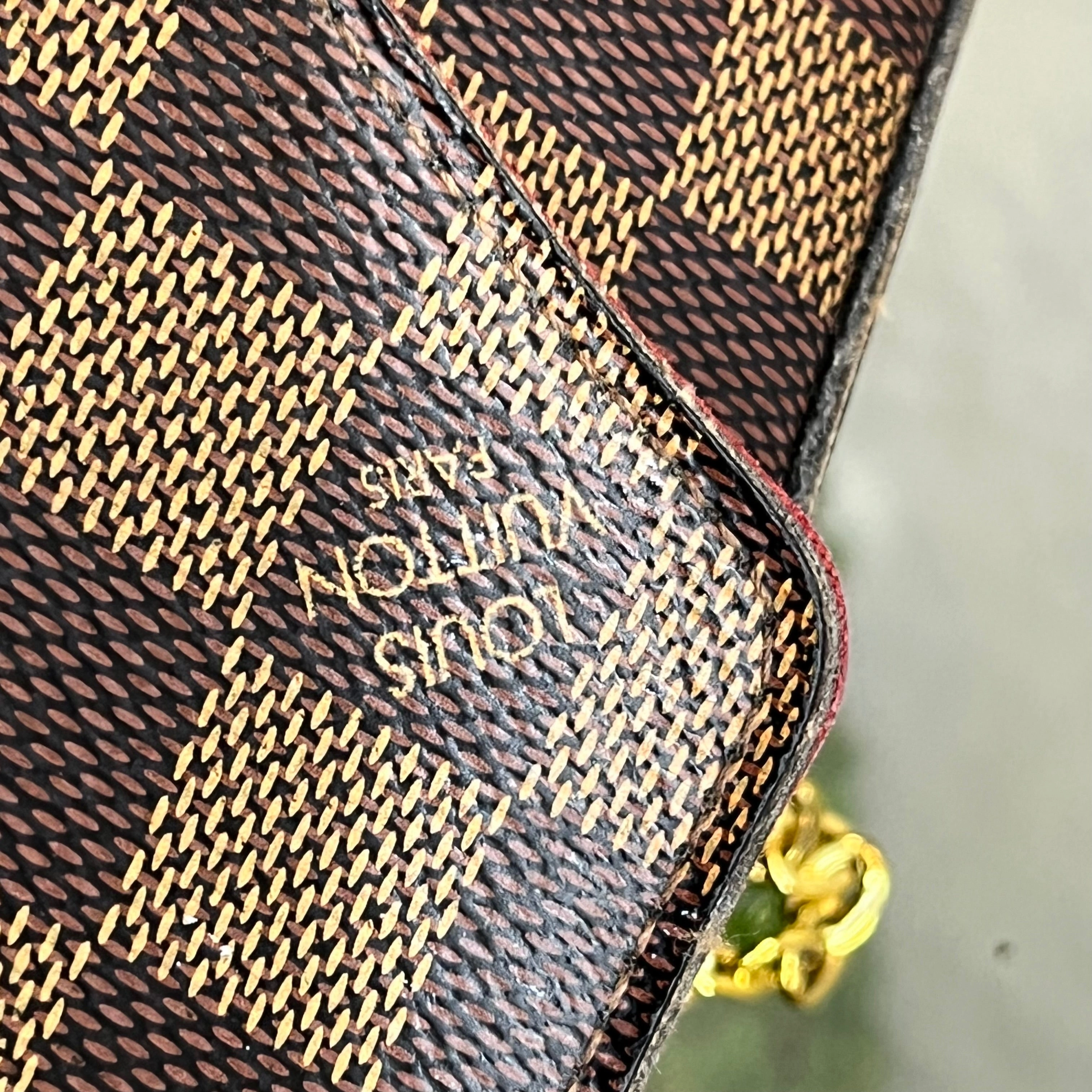 LOUIS VUITTON Pochette Felicie Brown Damier Ebene Canvas Crossbody Bag