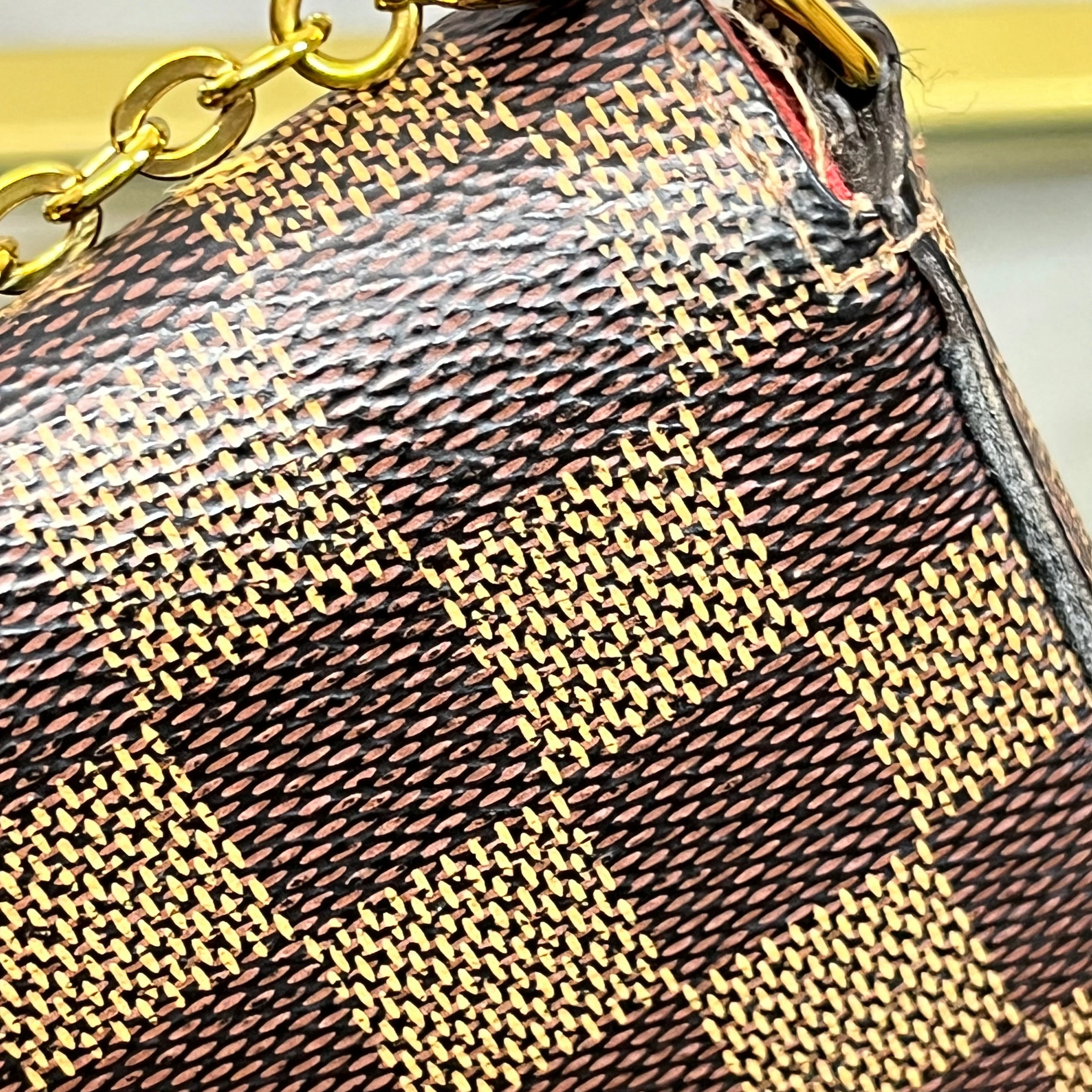 LOUIS VUITTON Pochette Felicie Brown Damier Ebene Canvas Crossbody Bag