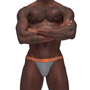 Male Power Casanova Uplift Jock - Orange Grey
