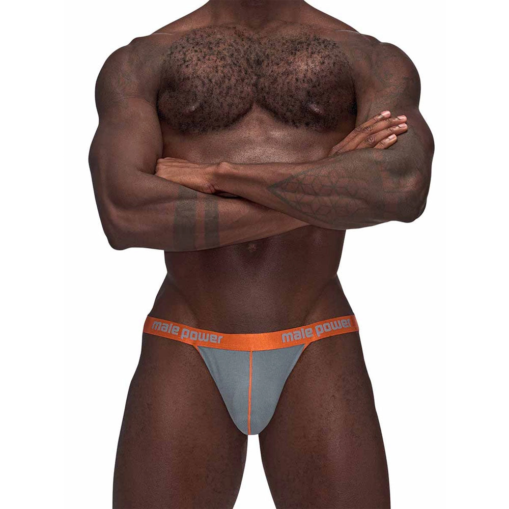 Male Power Casanova Uplift Jock - Orange Grey