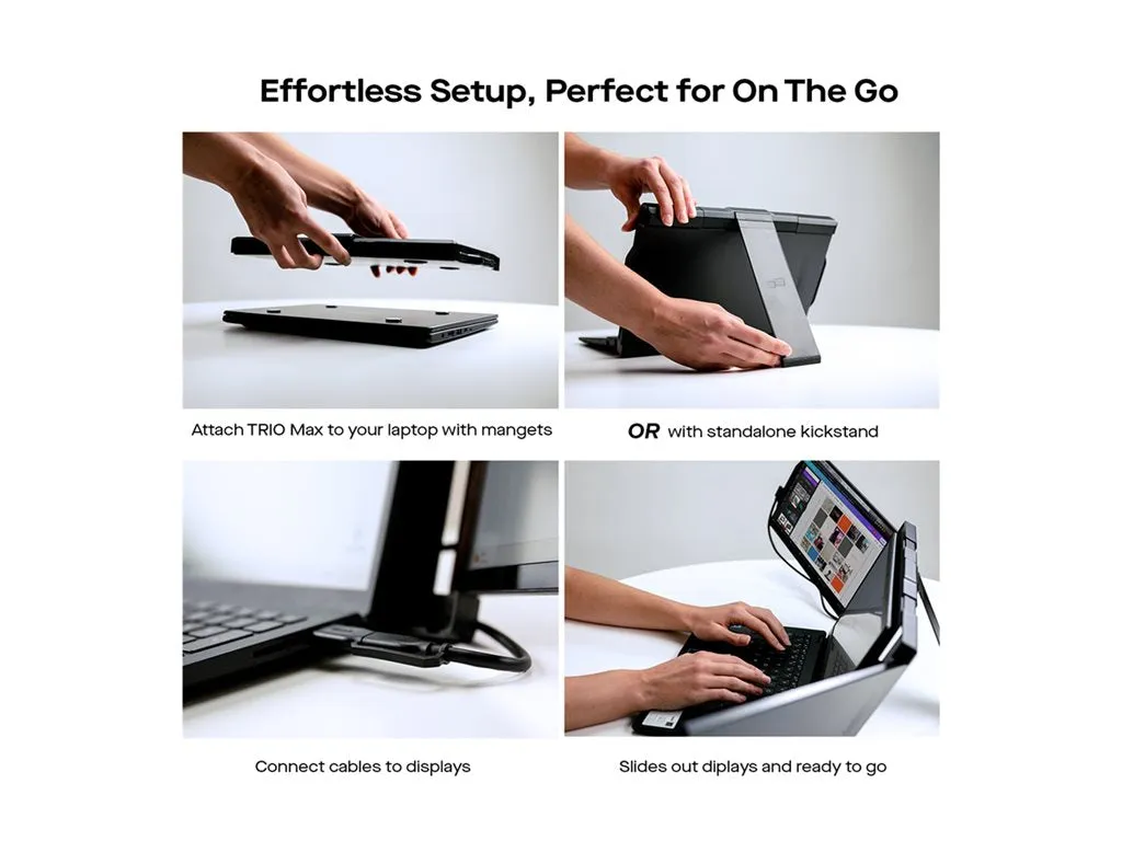 Mobile Pixels Trio - LCD monitor - 13.3 - portable - 1920 x 1080 Full HD (1080p) @ 60 Hz - IPS - 250 cd/mï¿½ - USB-C - metallic 101-1003P04