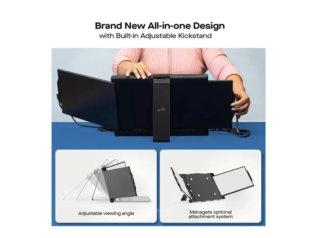 Mobile Pixels Trio - LCD monitor - 13.3 - portable - 1920 x 1080 Full HD (1080p) @ 60 Hz - IPS - 250 cd/mï¿½ - USB-C - metallic 101-1003P04