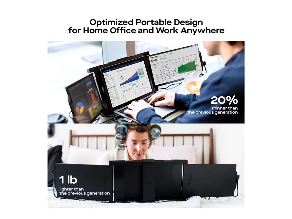 Mobile Pixels Trio - LCD monitor - 13.3 - portable - 1920 x 1080 Full HD (1080p) @ 60 Hz - IPS - 250 cd/mï¿½ - USB-C - metallic 101-1003P04