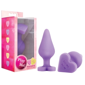 Naughty Candy Hearts Buttplug Do Me Now in Purple