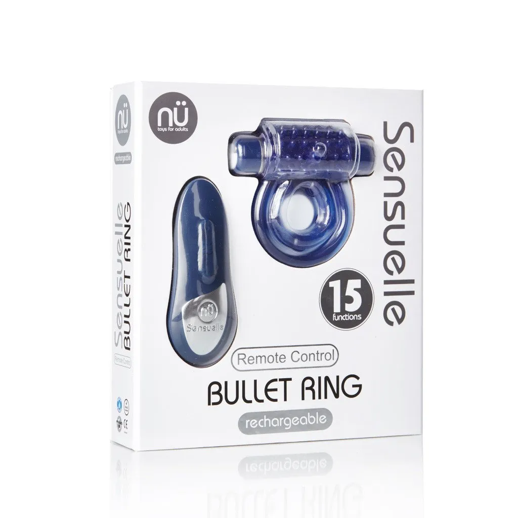 NU Sensuelle Remote Bullet Cock Ring - Blue