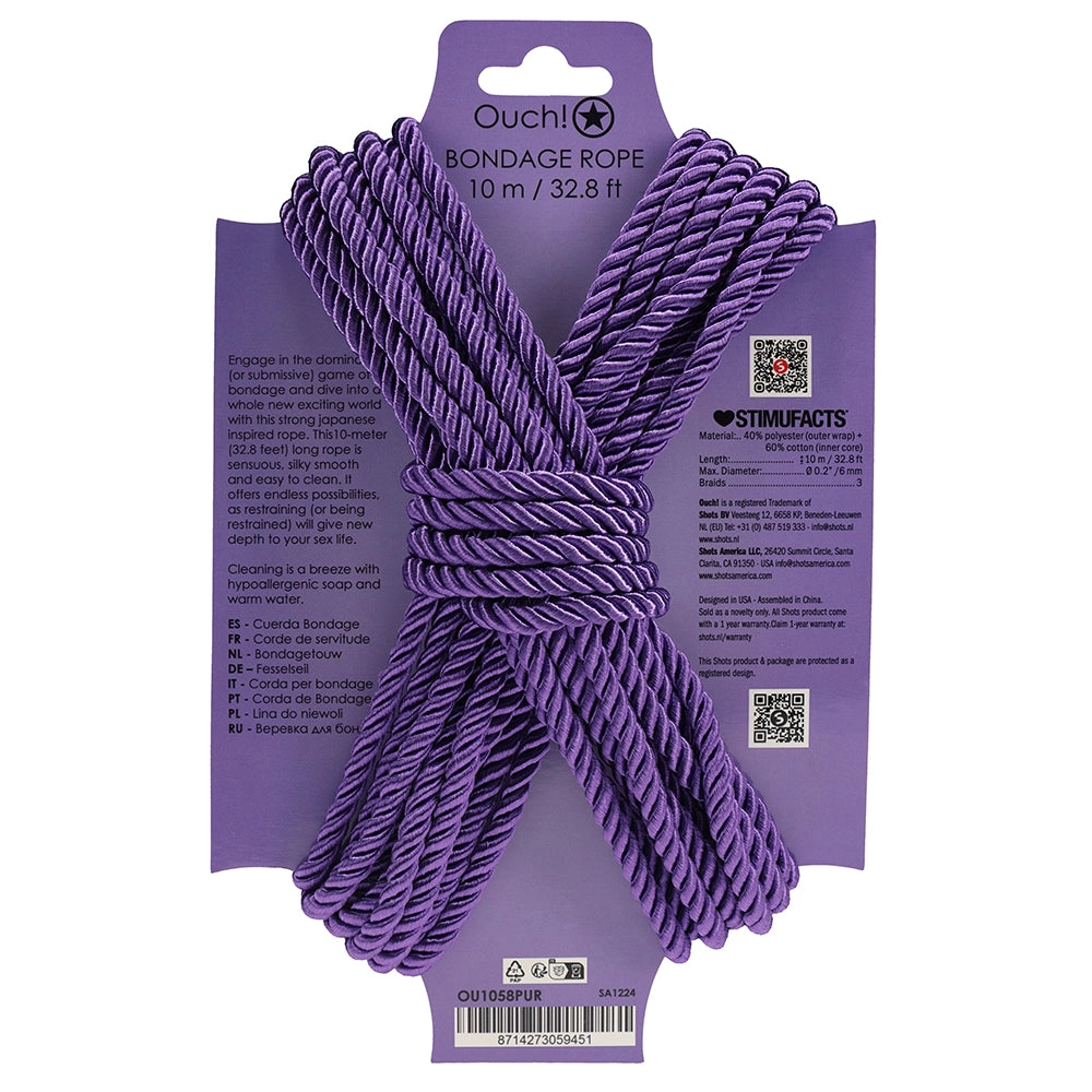 Ouch! 32.8'/10m Bondage Rope in Purple