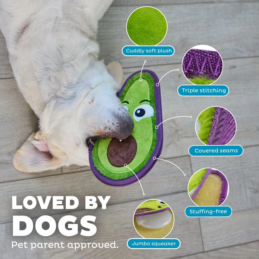 Outward Hound Tough Skinz Avocado Dog Toy Green Med