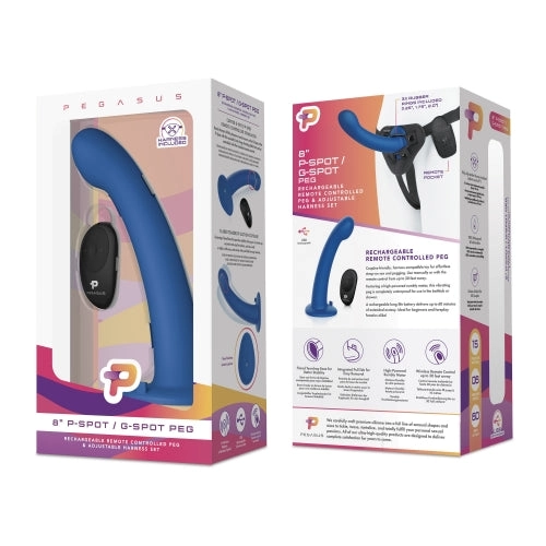 Pegasus Remote Control 8 Inch P-G Spot Silicone Peg With Harness - Blue