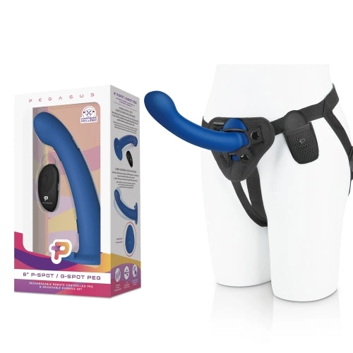 Pegasus Remote Control 8 Inch P-G Spot Silicone Peg With Harness - Blue