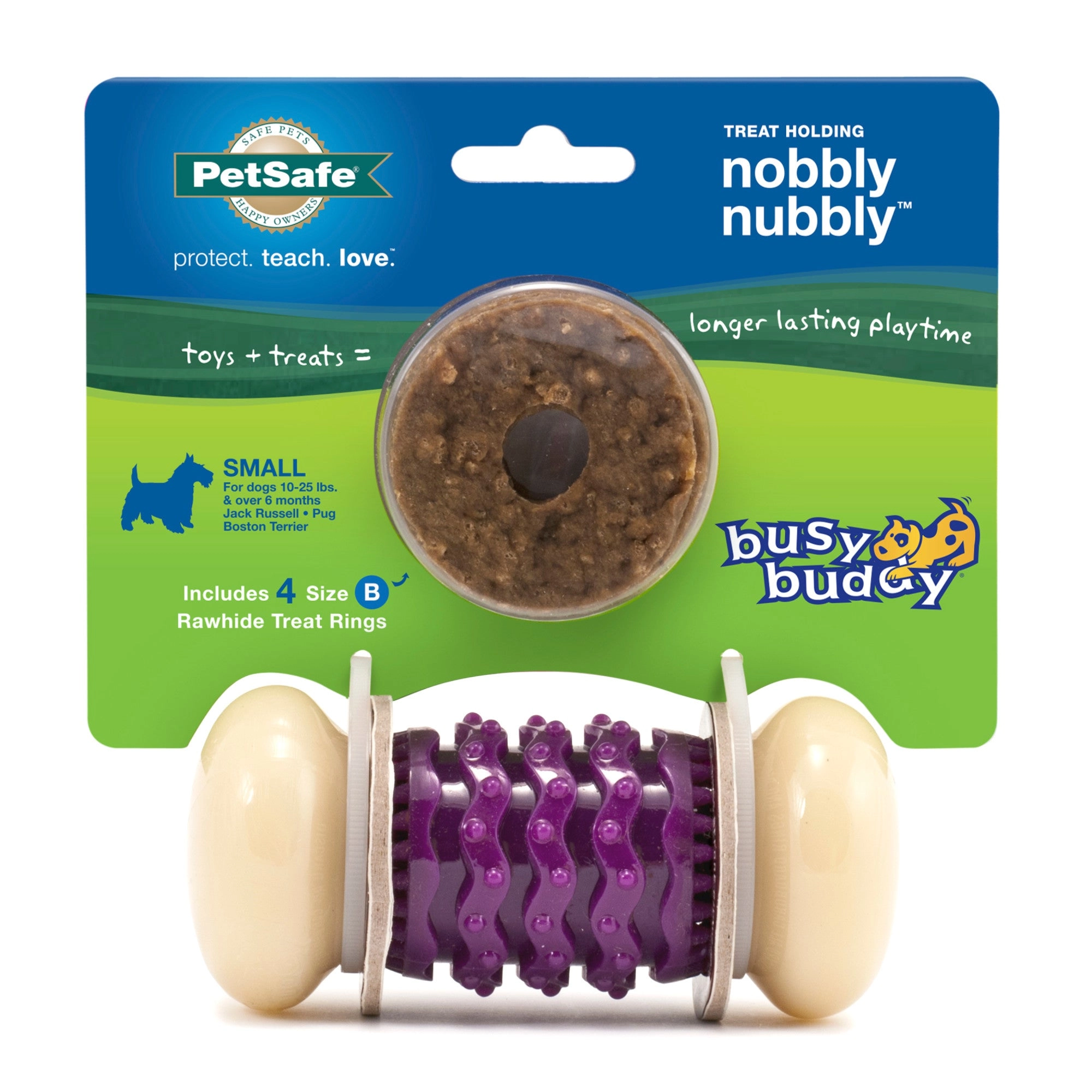 PetSafe Busy Buddy Nobbly Nubbly Treat Holding Dog Toy – Strong Chewers