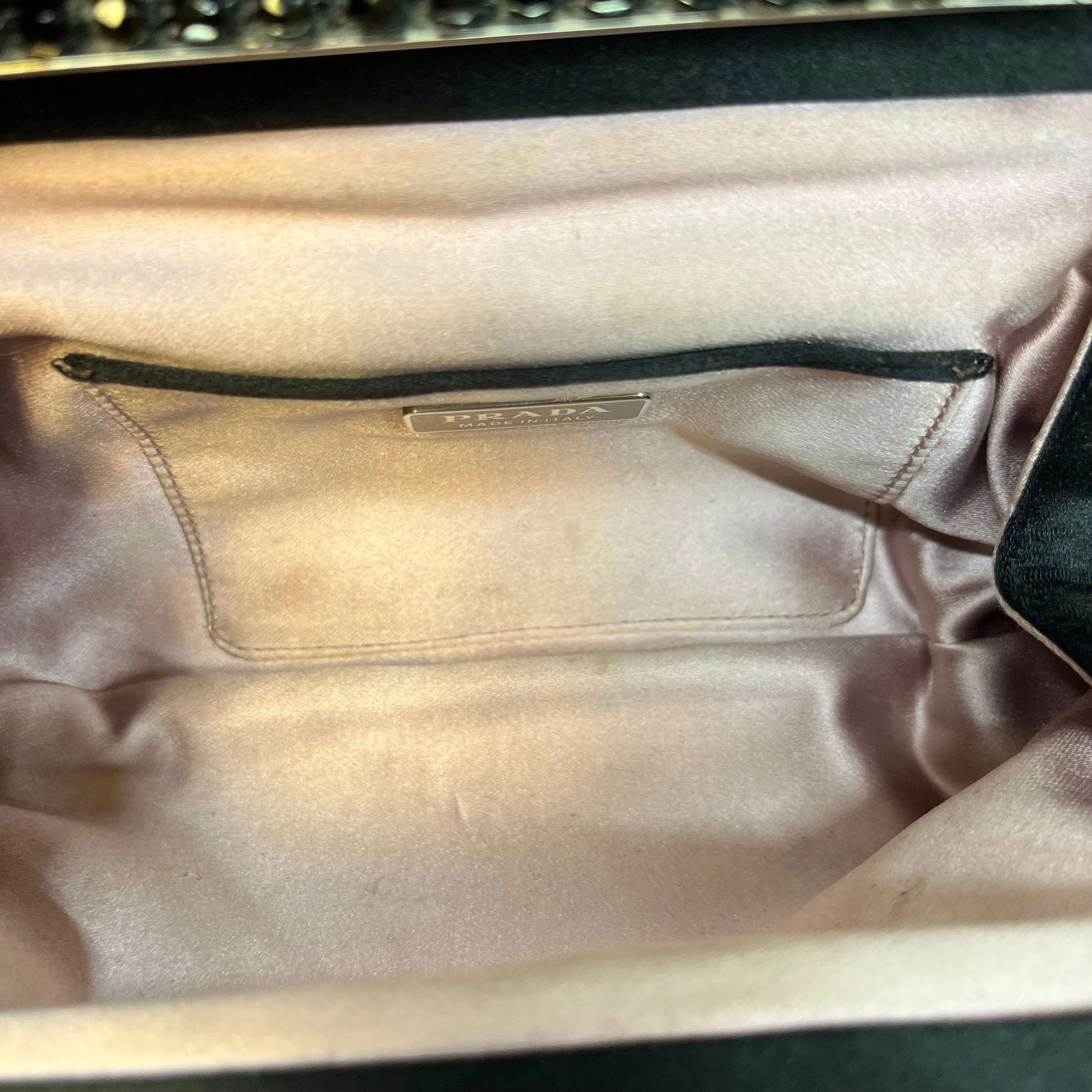 PRADA Crystal Satin Evening Clutch TS4009