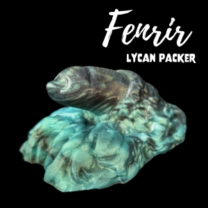 Premade Small Fenrir, Lycan Packer - Blend Inky Gray, Kreature Green, and Shimmer Gold - Classic Firmness