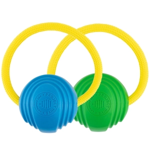 Project Hive Looped Ball Green & Blue Dog Toys