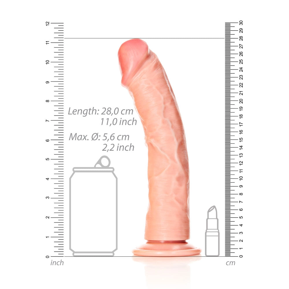 Shots Real Rock Realistic Curved Dildo 10 Inch - Light