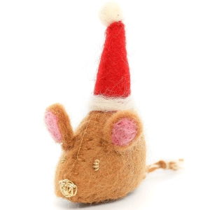The Foggy Dog Santa Hat Mouse Toy Brown Cat Toys