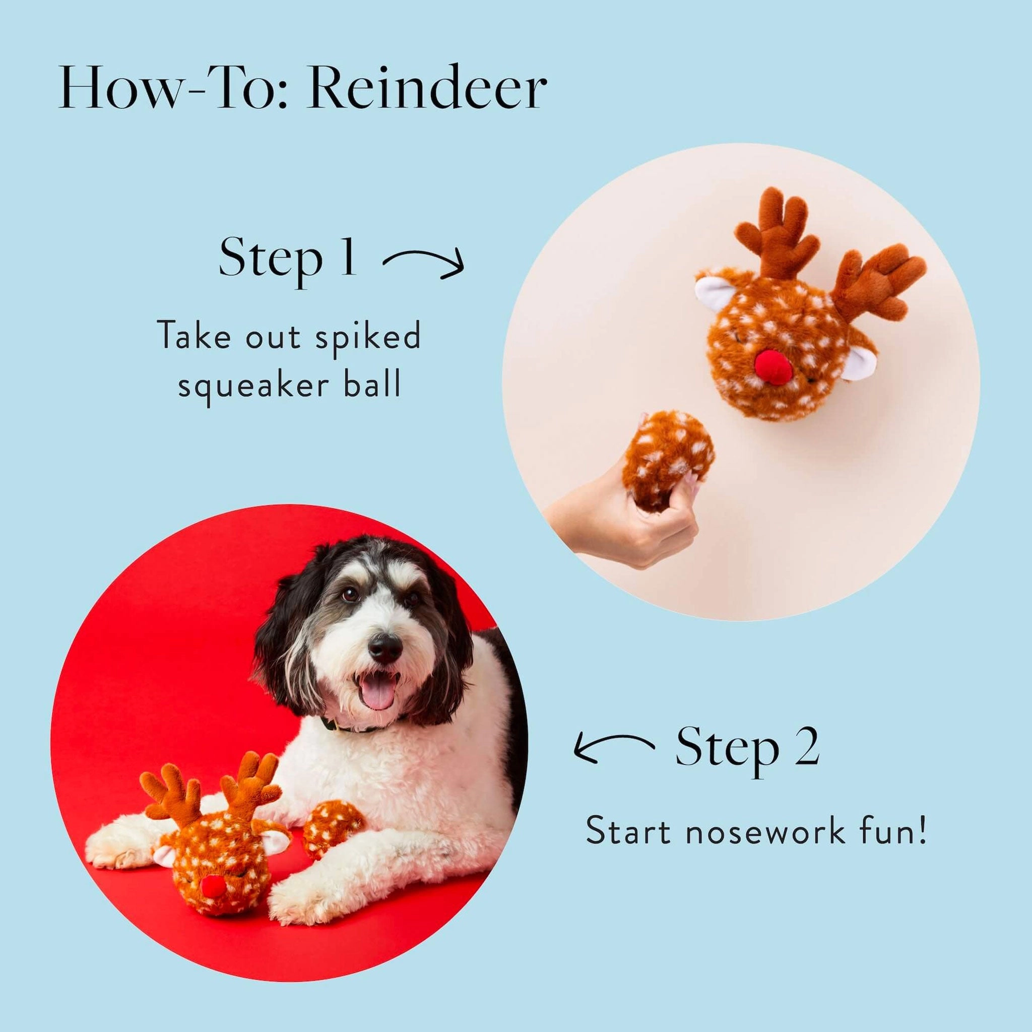 The Foggy Dog Snuffle Toy Reindeer Dog Toys