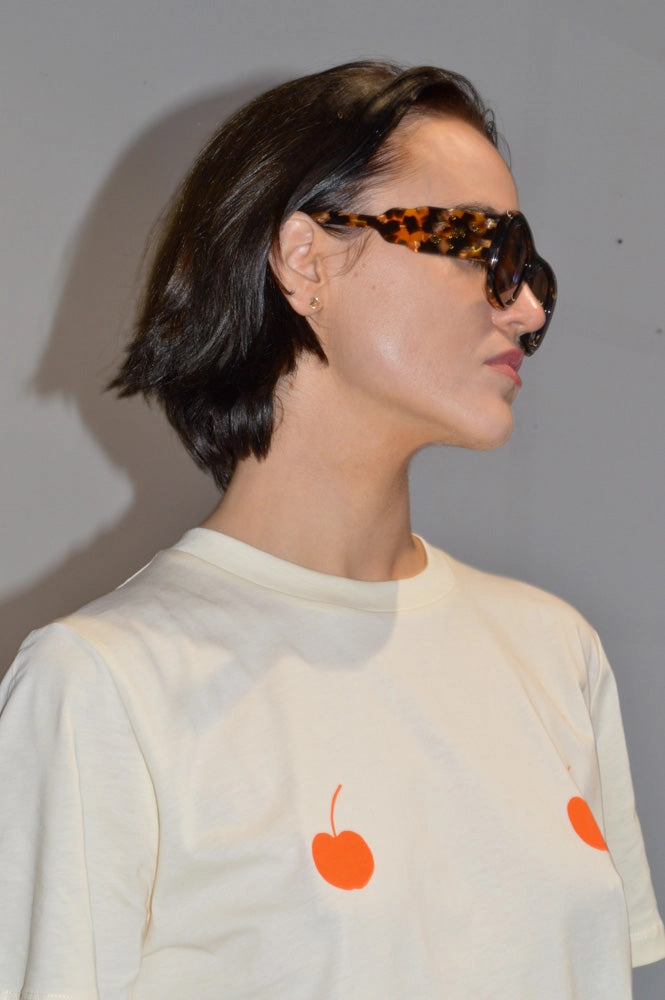 The Tiny Big Sister Cherries Light Cream T-Shirt