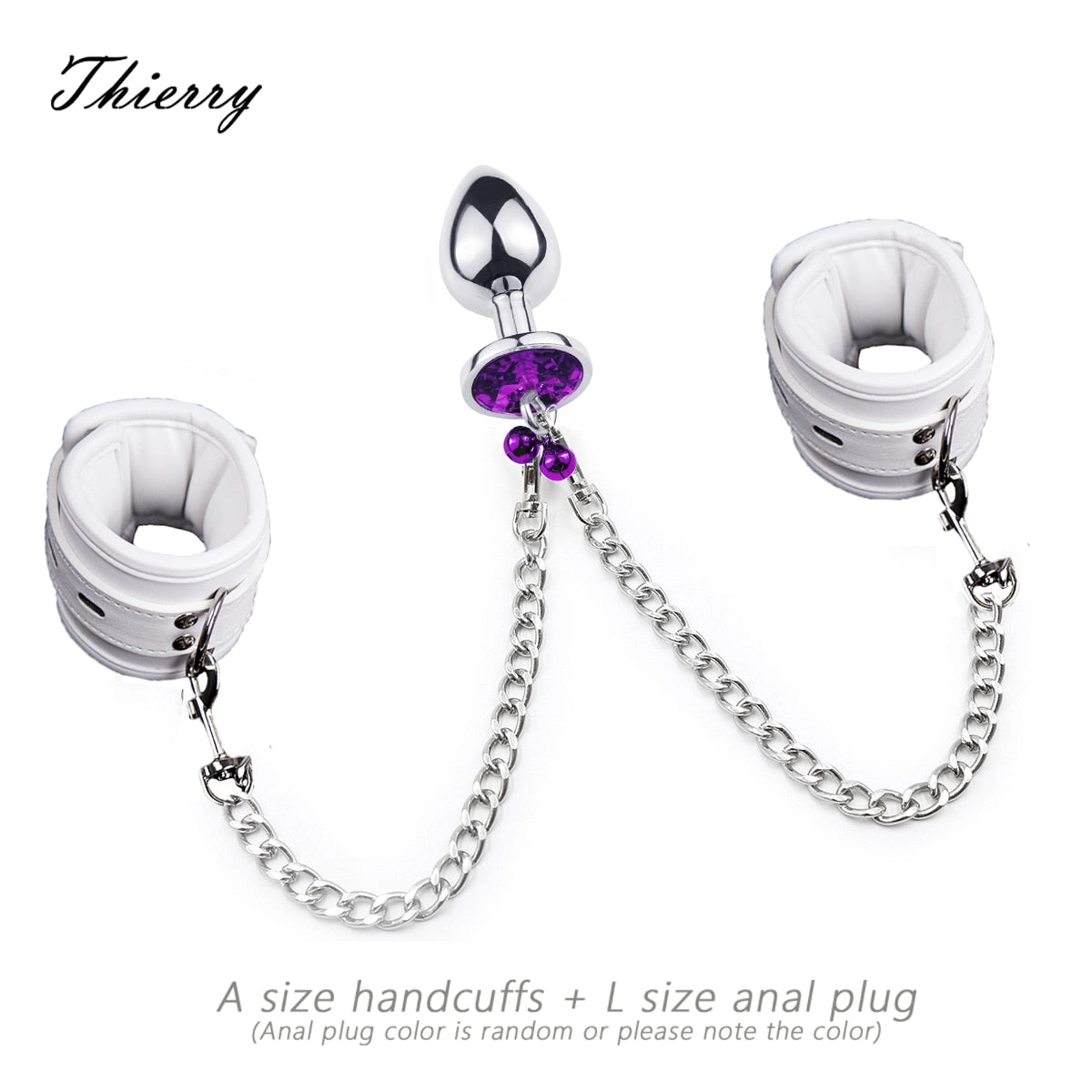 Thierry Wrist Anal Plug Bondage Kit Handcuffs with Butt Plug SM Adult Games for Women Men Fetish