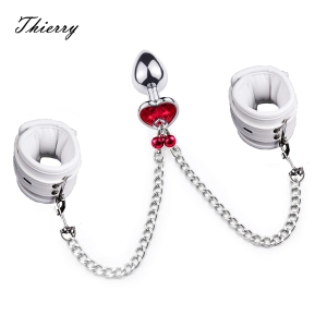 Thierry Wrist Anal Plug Bondage Kit Handcuffs with Butt Plug SM Adult Games for Women Men Fetish