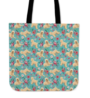 Wheaten Terrier Flower Linen Tote Bag
