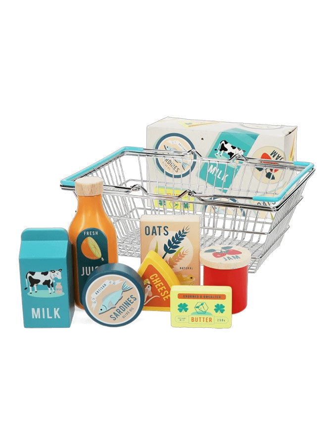 Wooden Shopping Play Set With Basket