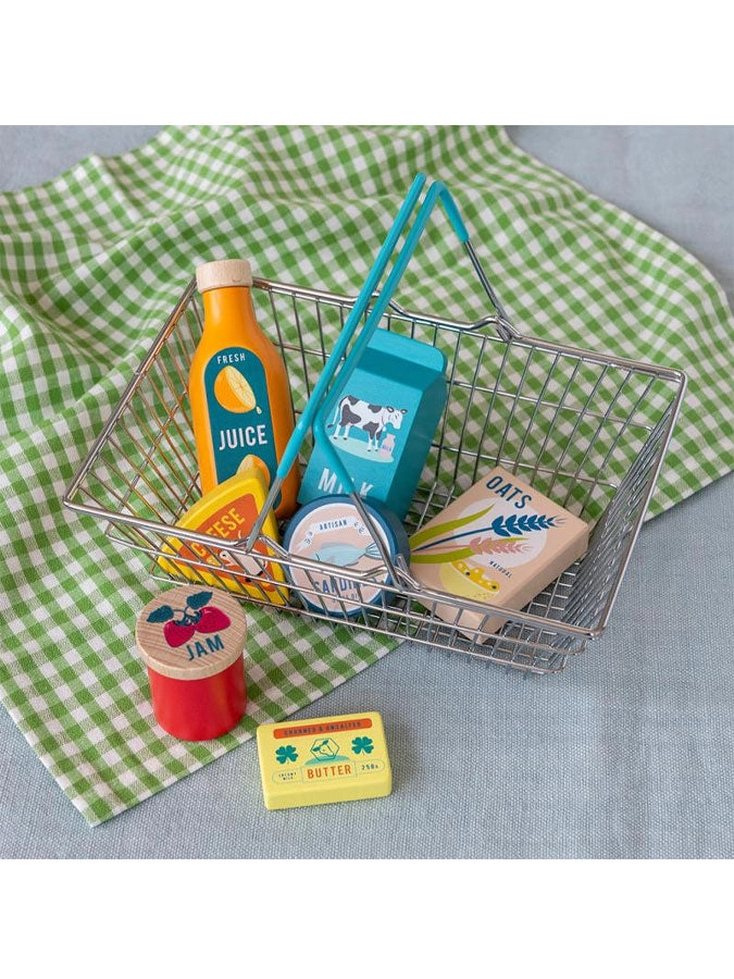 Wooden Shopping Play Set With Basket