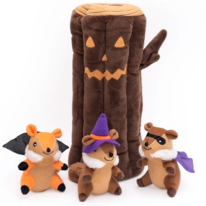 Zippy Paws Halloween Burrow Haunted Log Dog Toys